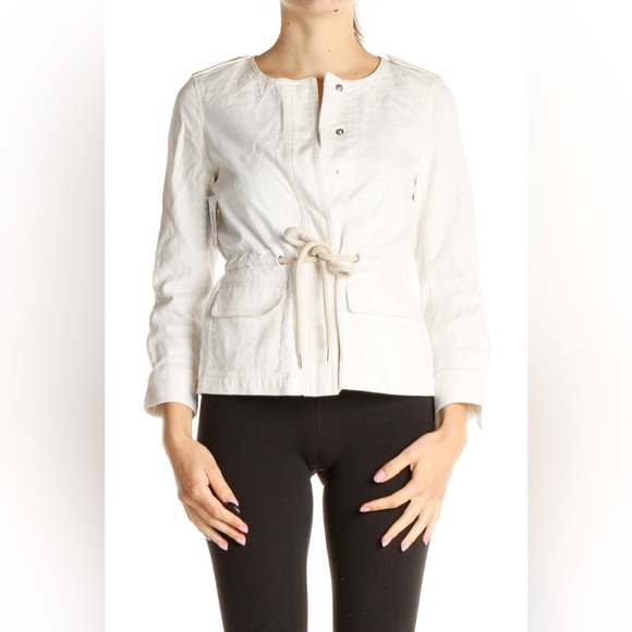 Ann Taylor white jacket / coat size Large - Picture 2 of 6